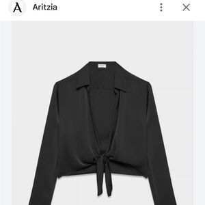 Zara Black Tie-Front Blouse